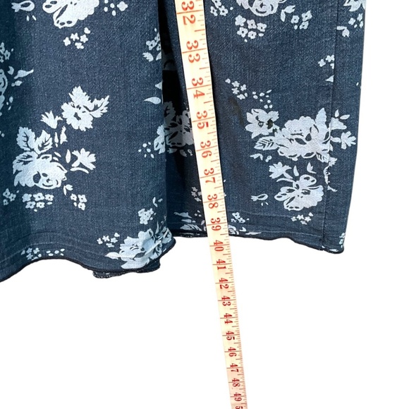 GAP 100% Cotton Floral Chambray Button Front Shirt Dress 3/4 Sleeves Pockets L - Picture 9 of 12